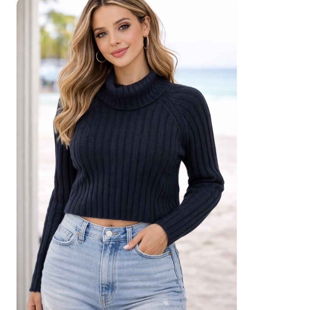 American Eagle Outfitters Black Cowl Neck Sweater